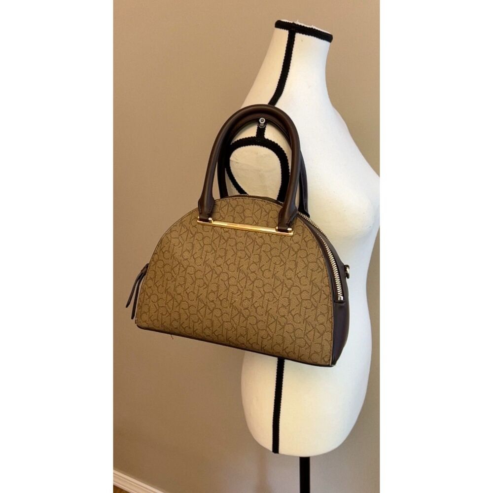 Calvin Klein signature collection top handle dome satchel/crossbody